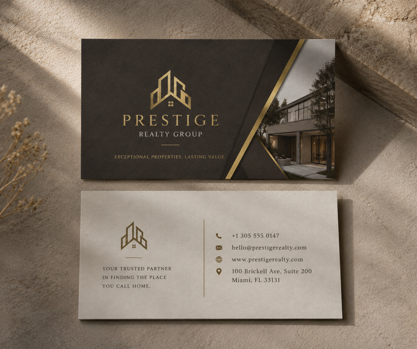 Prestige Realty Group business card design