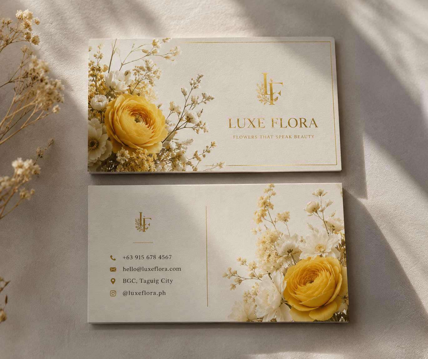 Luxe Flora business card design