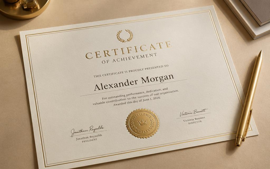 Certificates templates