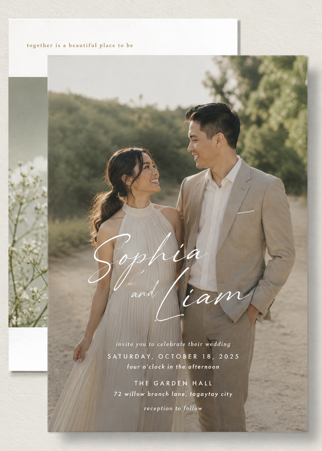 Garden Portrait Overlay — wedding invitation design