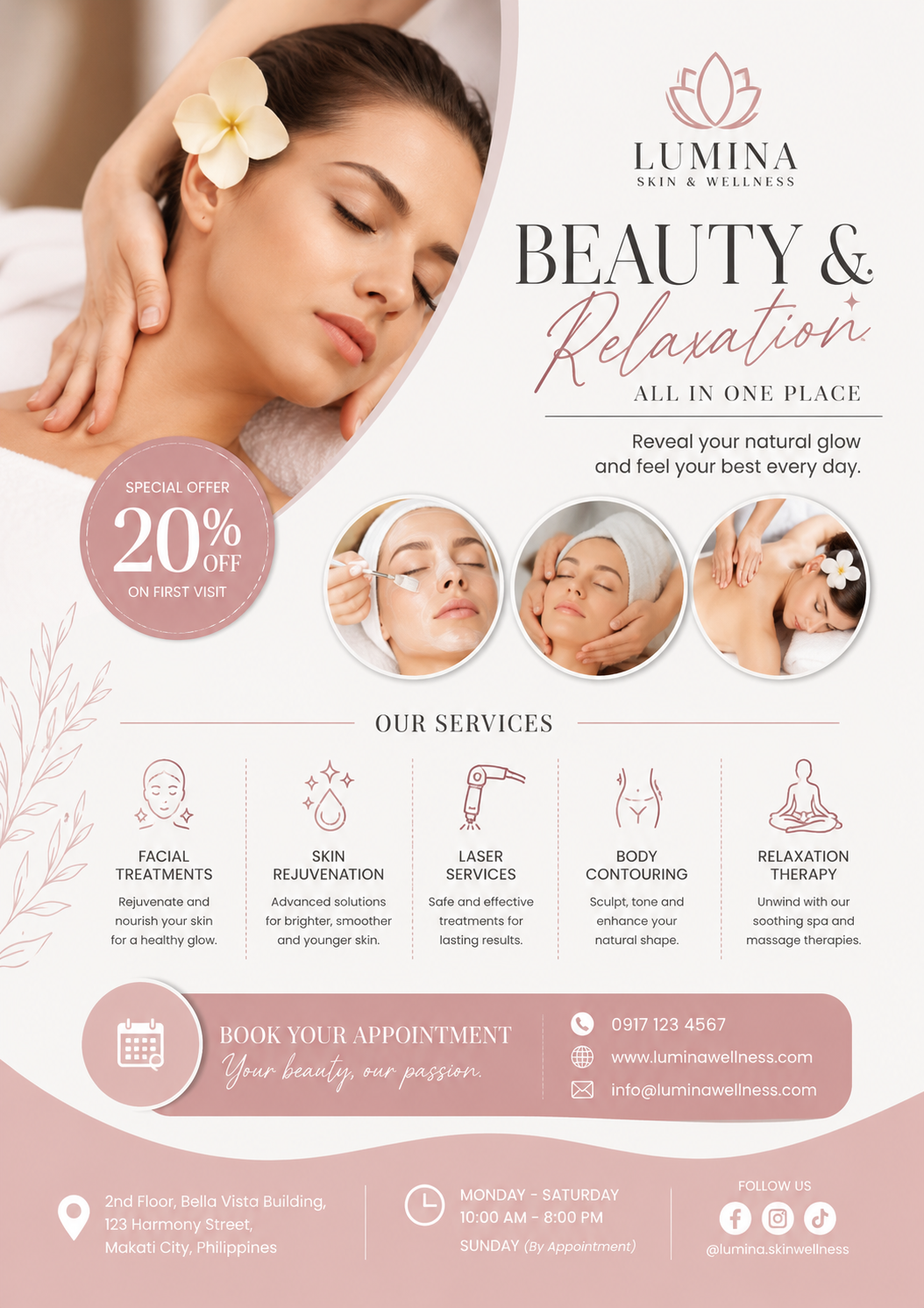 Lumina Skin & Wellness flyer design