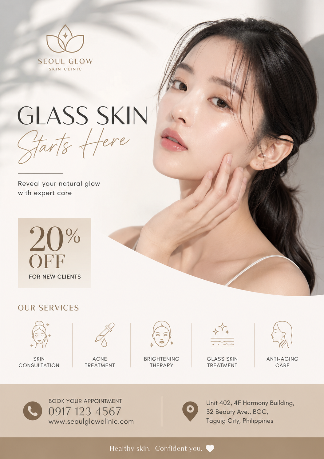 Seoul Glow Skin Clinic flyer design