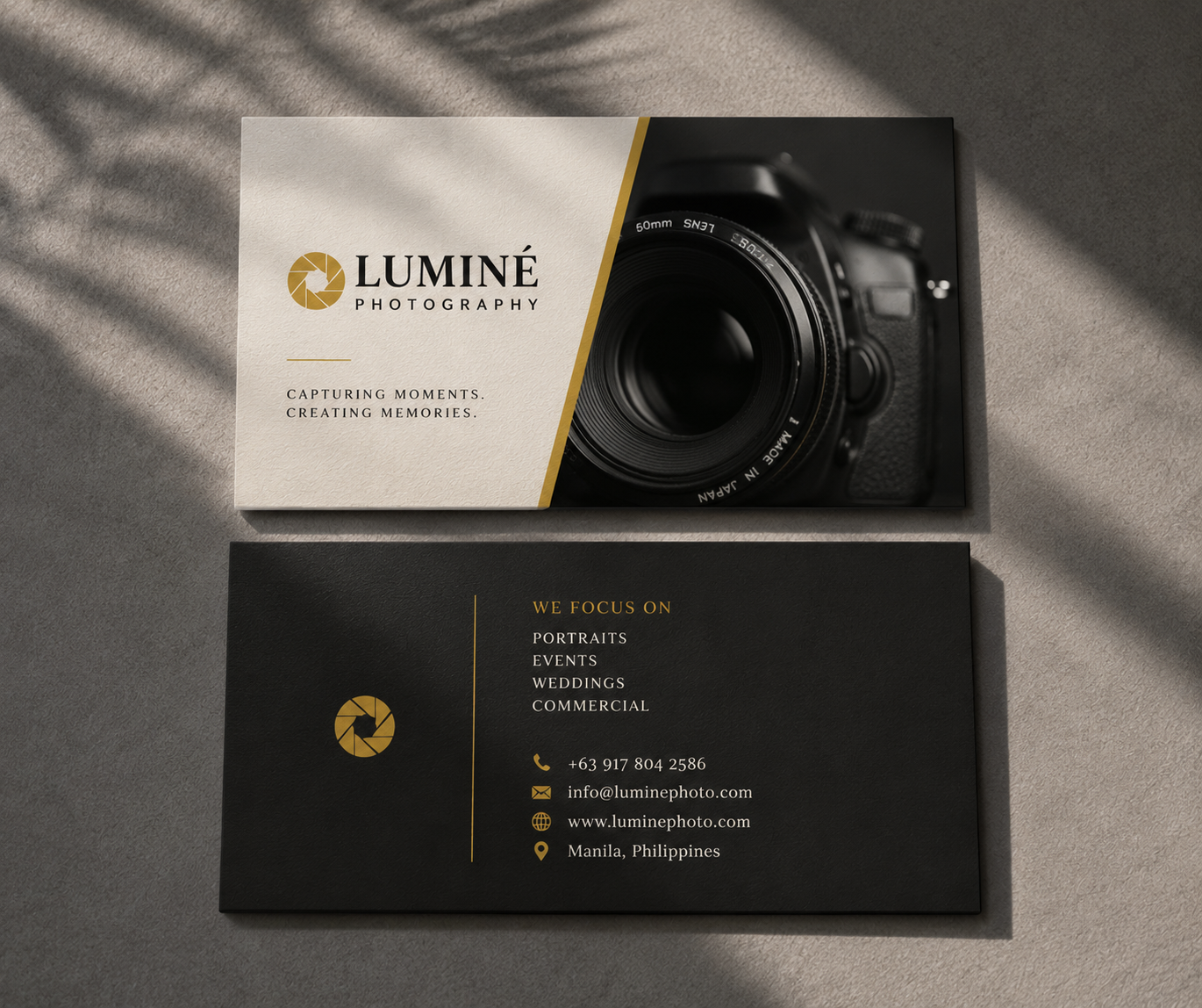 Luminé Photography business card design