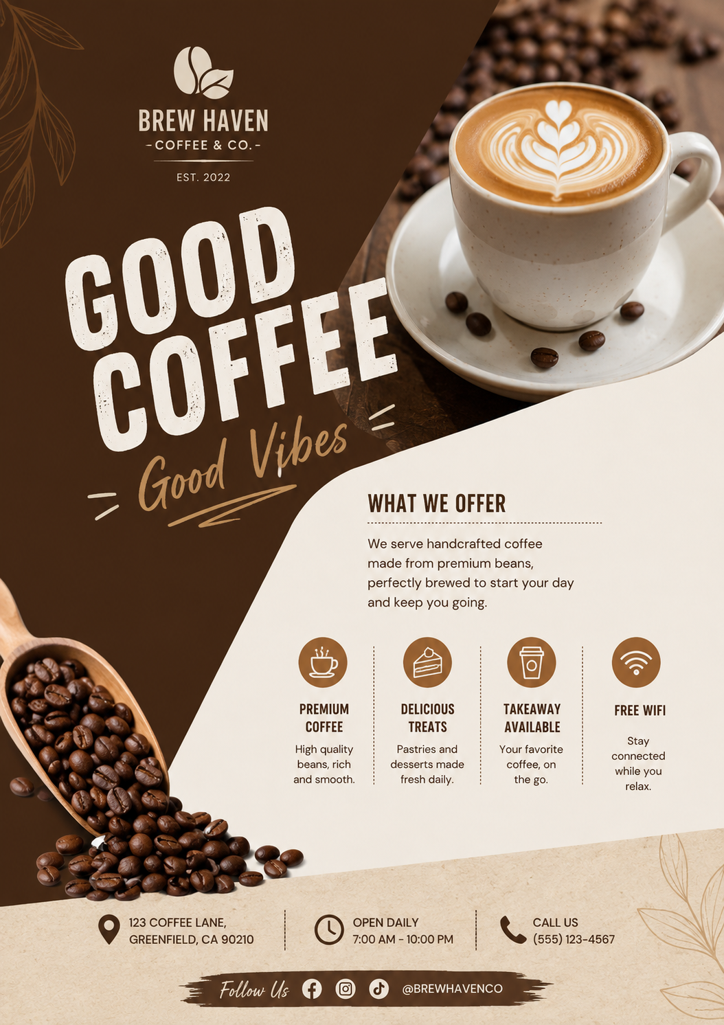 Brew Haven Coffee & Co. flyer design