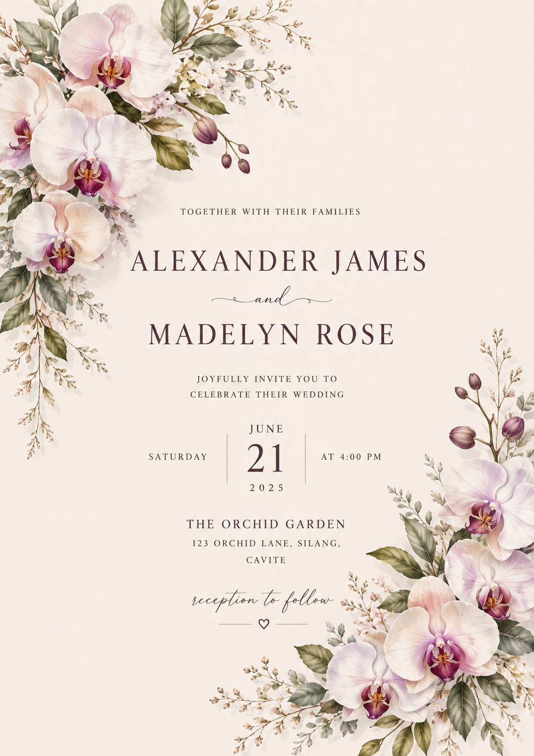Orchid Bloom — wedding invitation design