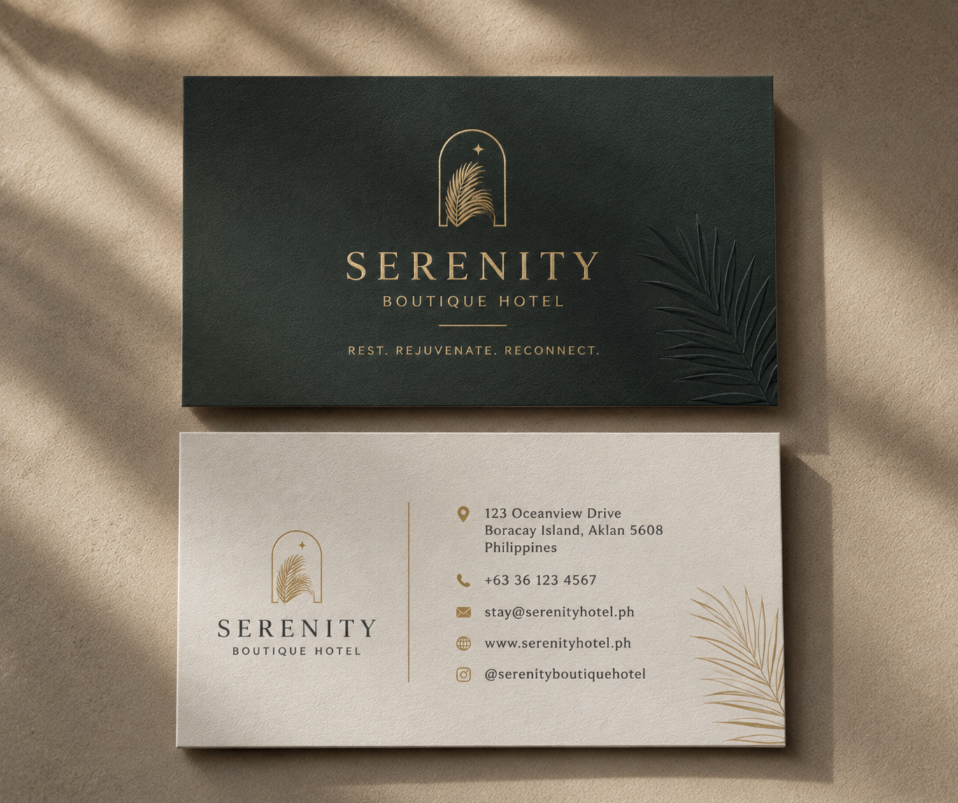 Serenity Boutique Hotel business card design