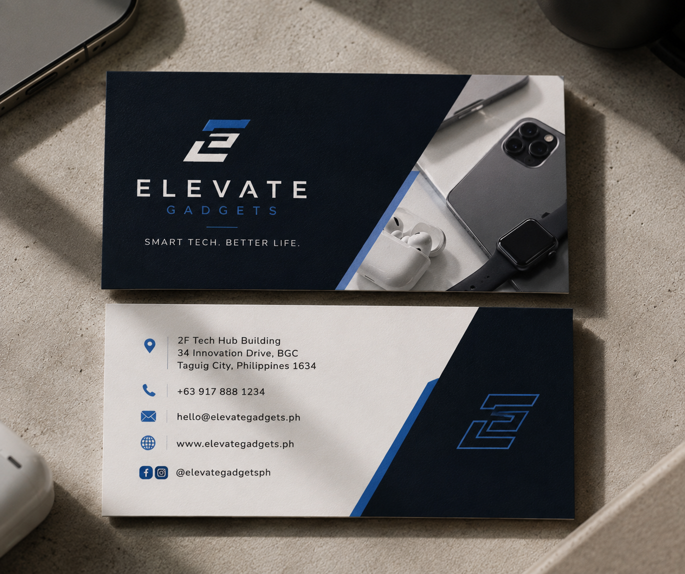 Elevate Gadgets business card design