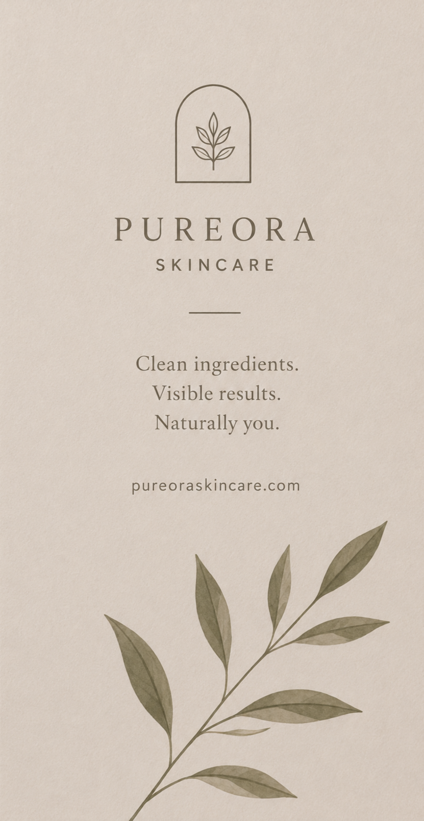 Pureora Skincare flyer design