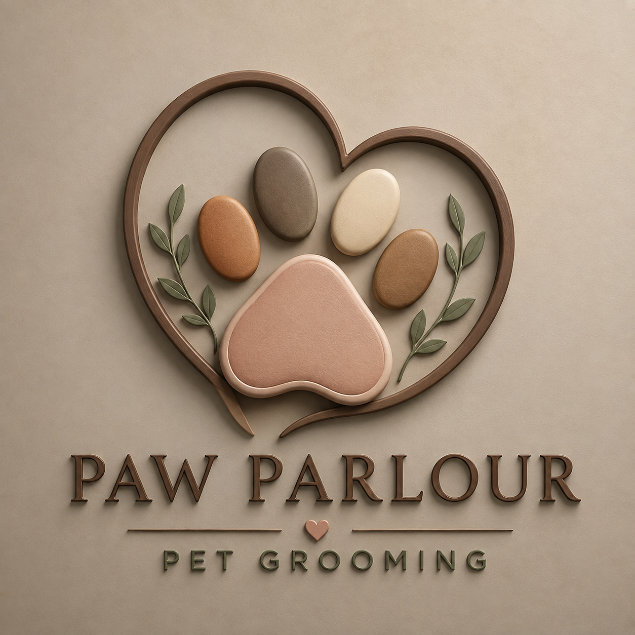 Paw Parlour Pet Grooming logo design