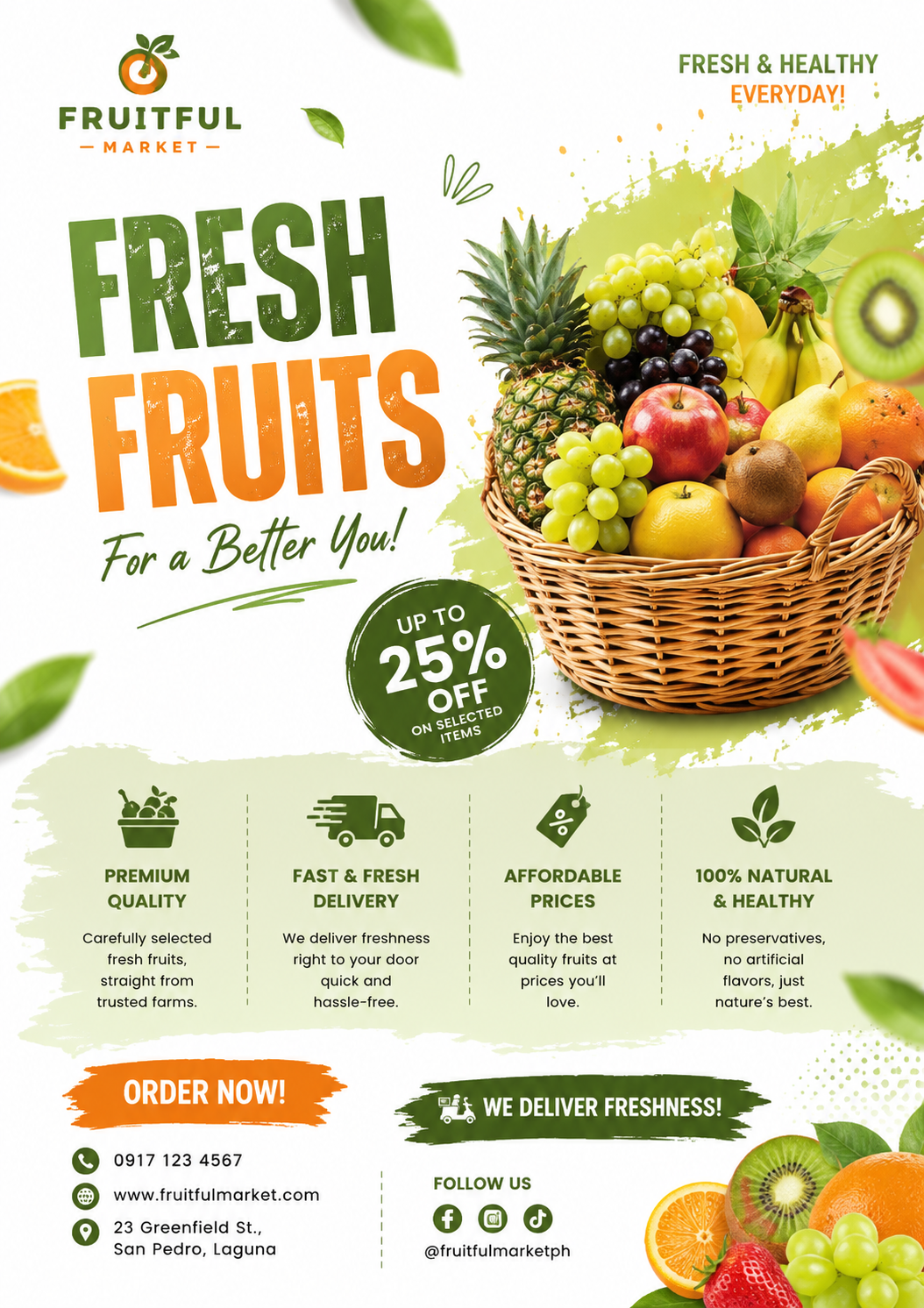 Fruitful Market flyer design