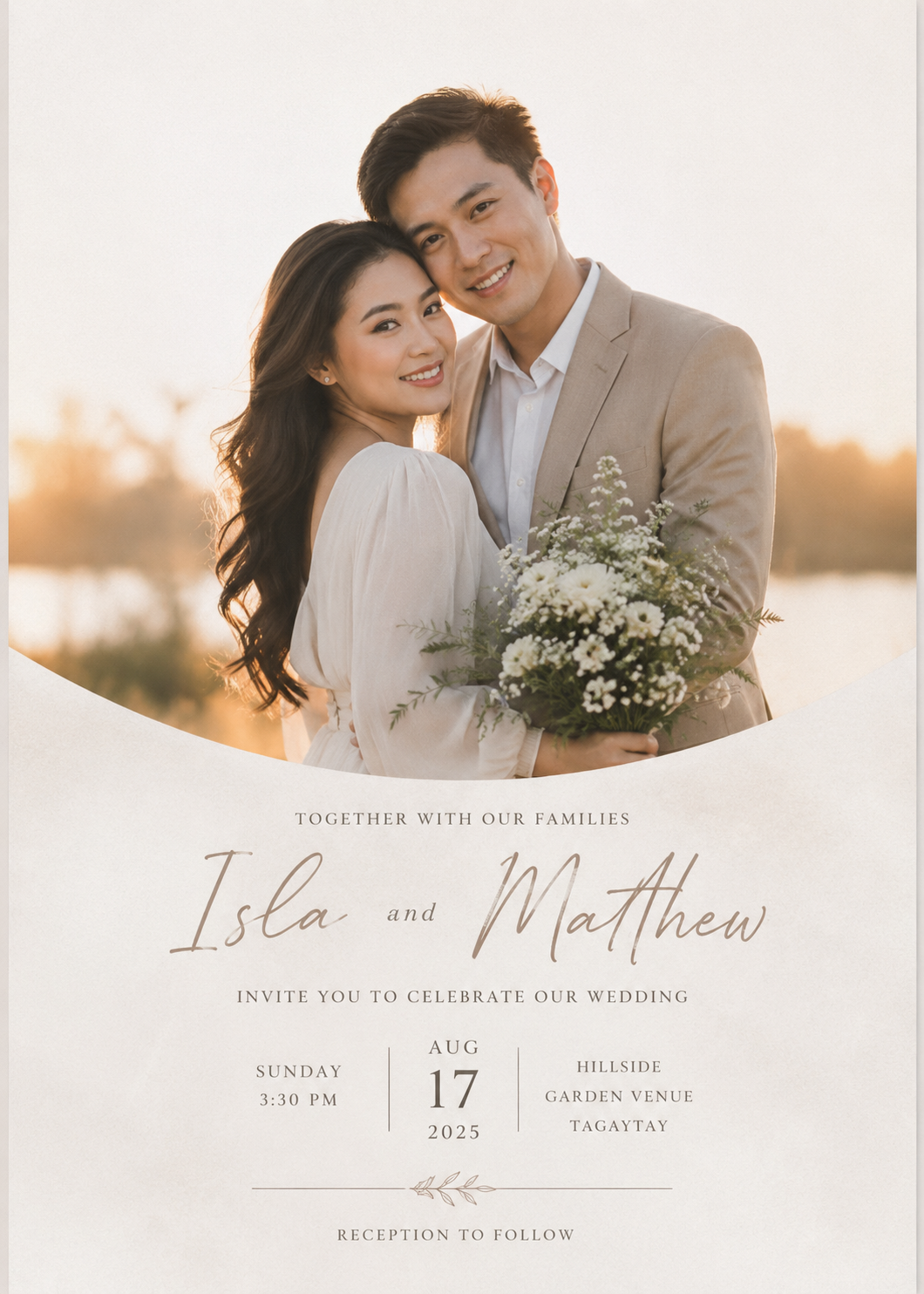 Golden Hour Arch — wedding invitation design