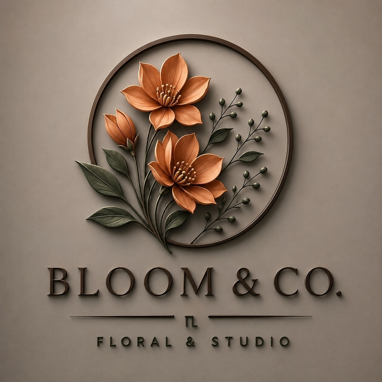 Bloom & Co. Floral & Studio logo design