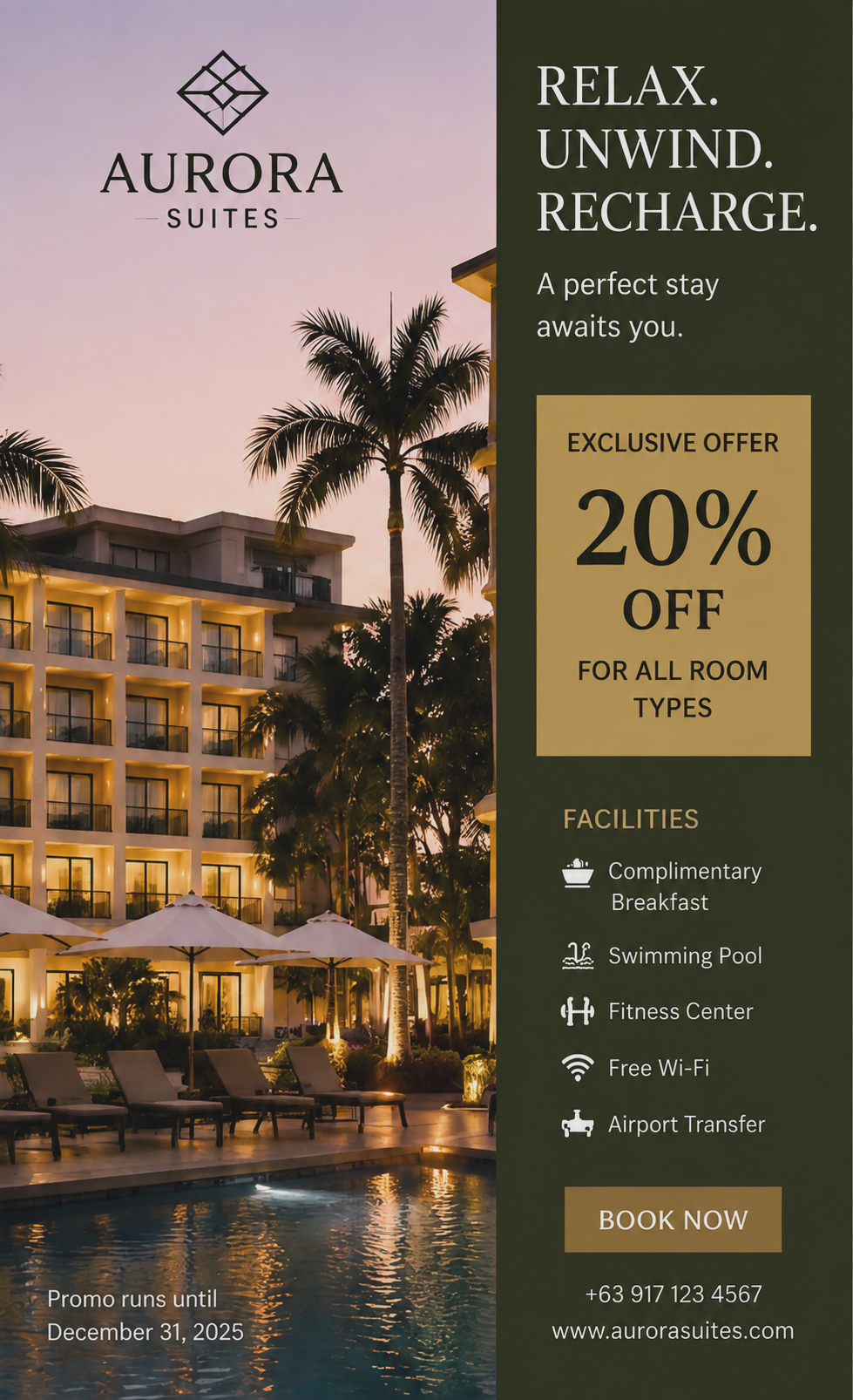 Aurora Suites flyer design