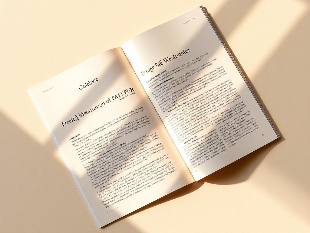Editorial magazine spread with serif typography